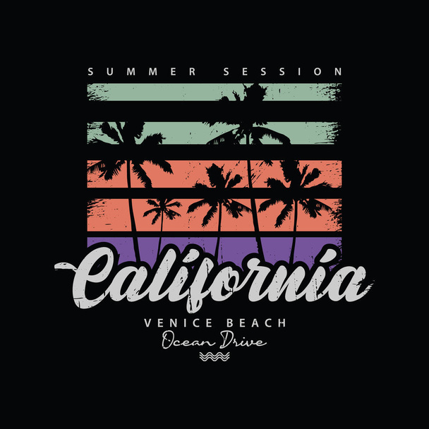 California illustration typography. perfect for designing t-shirts, shirts, hoodies, poster, print, etc. - Vektor, obrázek