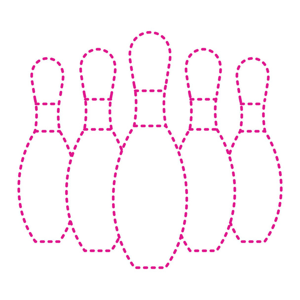 bowling pins icon. simple illustration of skittles ball vector icons for web - Vettoriali, immagini