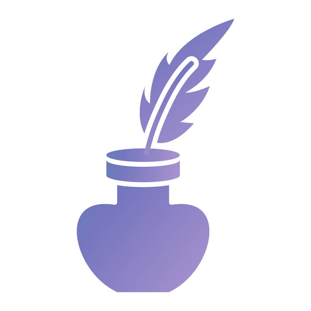 feather with ink icon vector illustration - ベクター画像