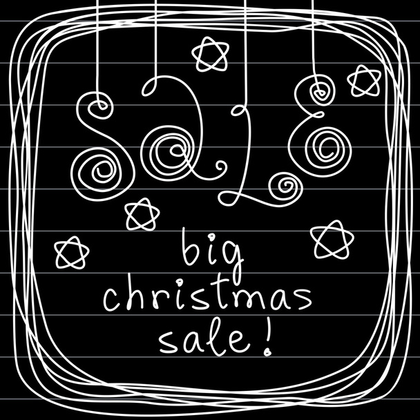 Doodle banner - Big Christmas Sale! - Vector, Image