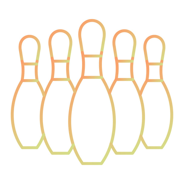 bowling pins icon. simple illustration of billiard ball vector icons for web - Vector, Image