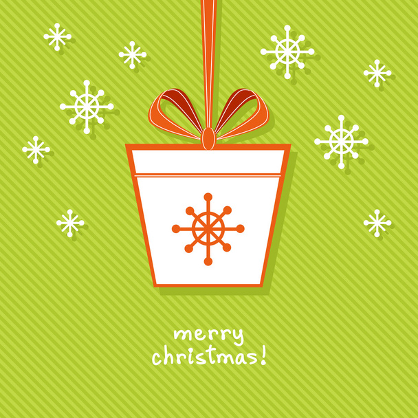 Tag Christmas gift with ribbon - Vector, Image