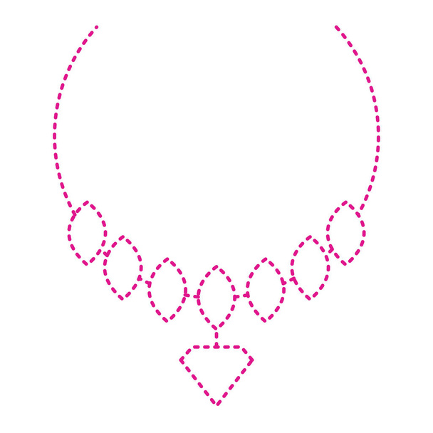 Diamant Halskette isoliert auf weißem Hintergrund - Vektor, Bild