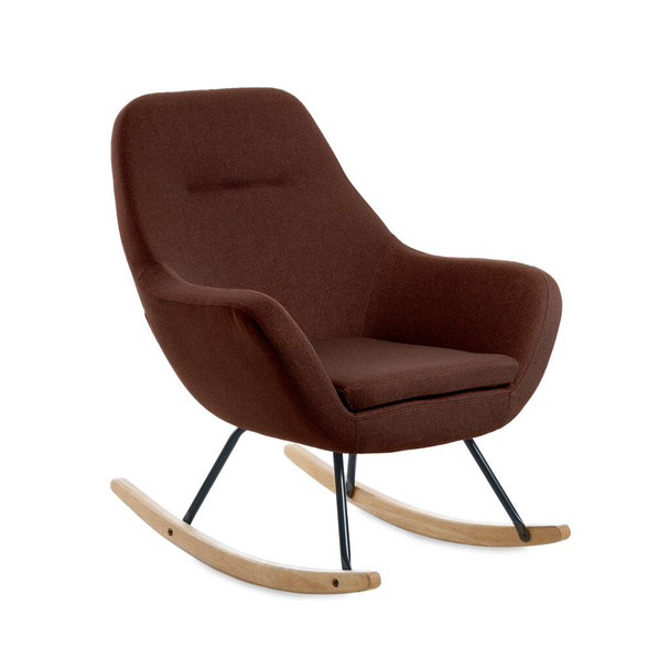 cadeira de balanço marrom isolado no branco
  - Foto, Imagem