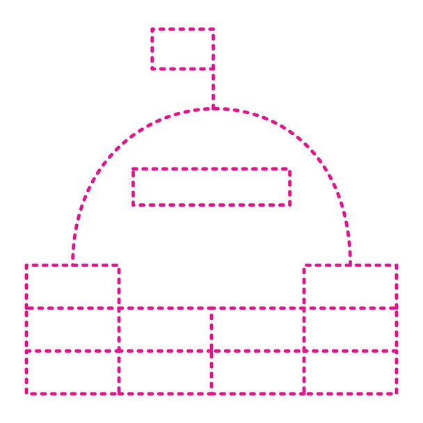 dotted line icon of box with shadow - Vector, imagen