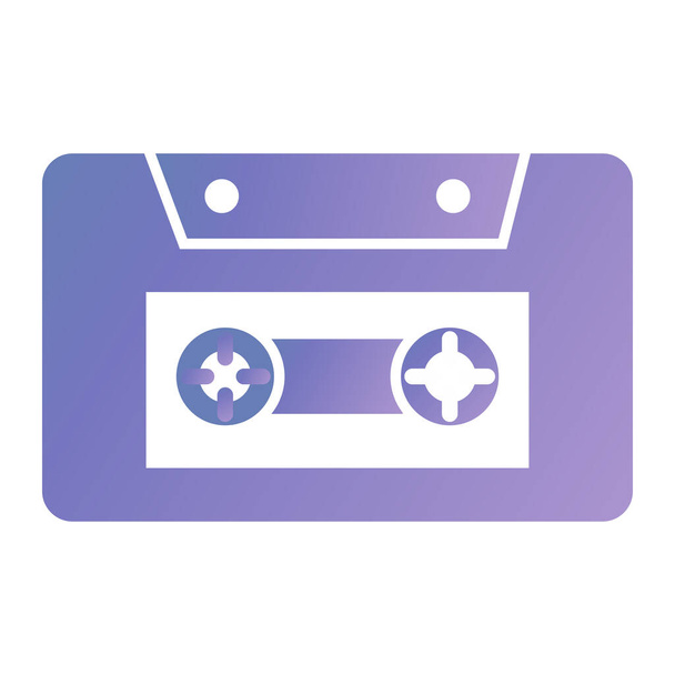 cassette tape icon. simple illustration of retro audio cassettes vector icons for web design - Vector, Imagen