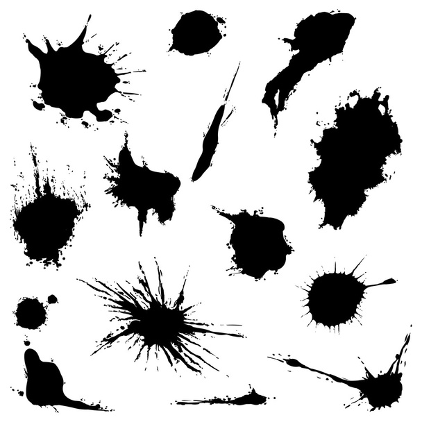 zwarte inkt vlekken - Vector, afbeelding