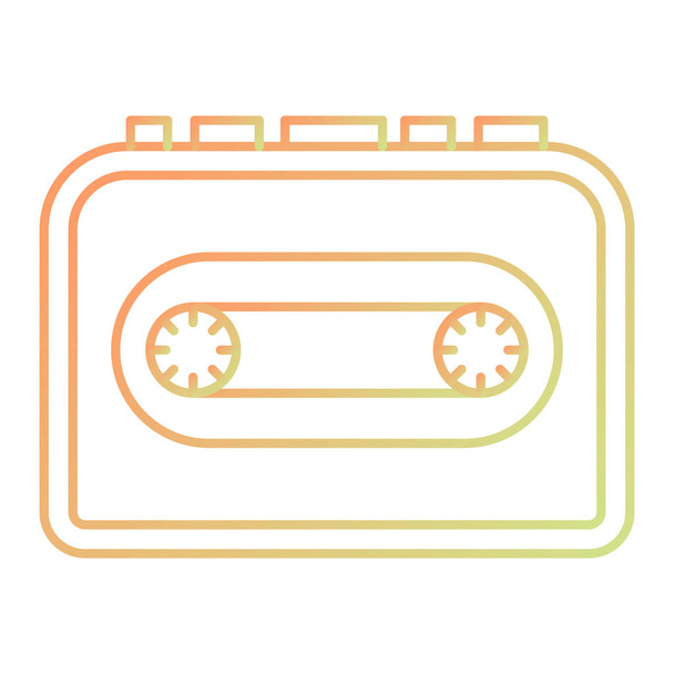 cassette tape icon. outline pop art style vector illustration symbol. - Vector, Image