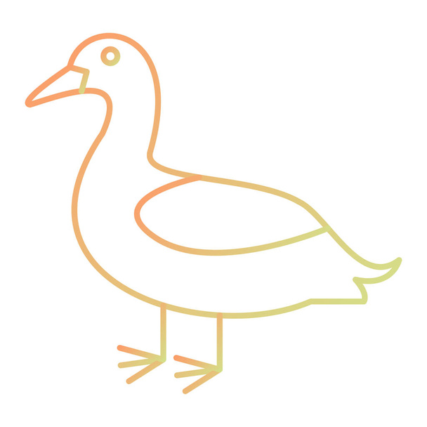 Ícone de pato. delinear ilustração de ícones de vetor de pássaro para web - Vetor, Imagem