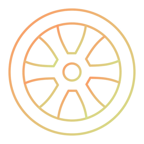 wheel icon in flat style isolated on white background. vector illustration - Vektor, Bild