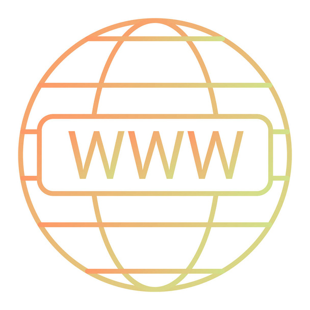 wereldkaart icoon. internet knop op witte achtergrond - Vector, afbeelding