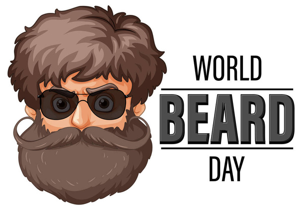Giornata mondiale della barba banner design illustrazione - Vettoriali, immagini