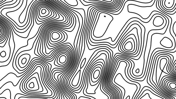 Black and white abstract line contour or thopographic map pattern illustration background. Presentation background design. Suitable for presentation template, wallpaper, backdrop, poster, flyer, etc. - Photo, image