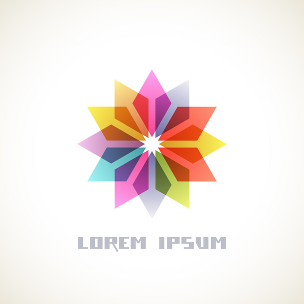 Icon with color flower - ベクター画像
