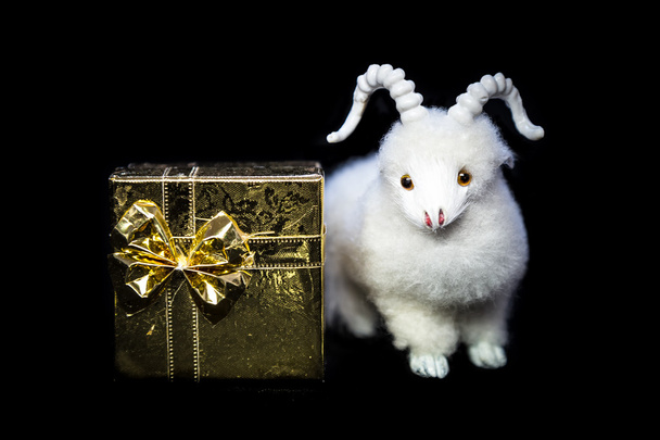 Koza nebo ovce s dárkový box - Fotografie, Obrázek