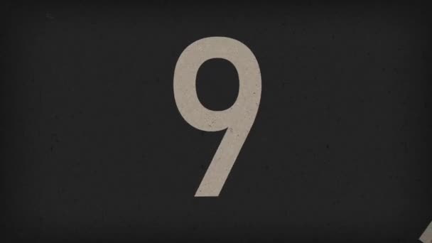 10 seconds countdown animation movie ( old cinematic noise background ). - Felvétel, videó