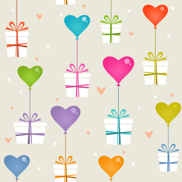 Seamless pattern with romantic gifts - ベクター画像
