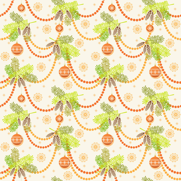 Christmas seamless pattern with decoration - Vector, Image