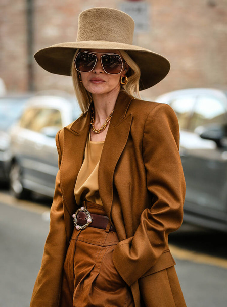 MILAN, Italy- September 22 2021: Elizabeth Sulcer on the street in Milan. - Photo, Image