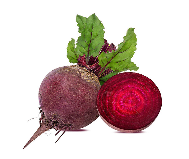 Beetroot with leaves isolated on white background - Photo, Image