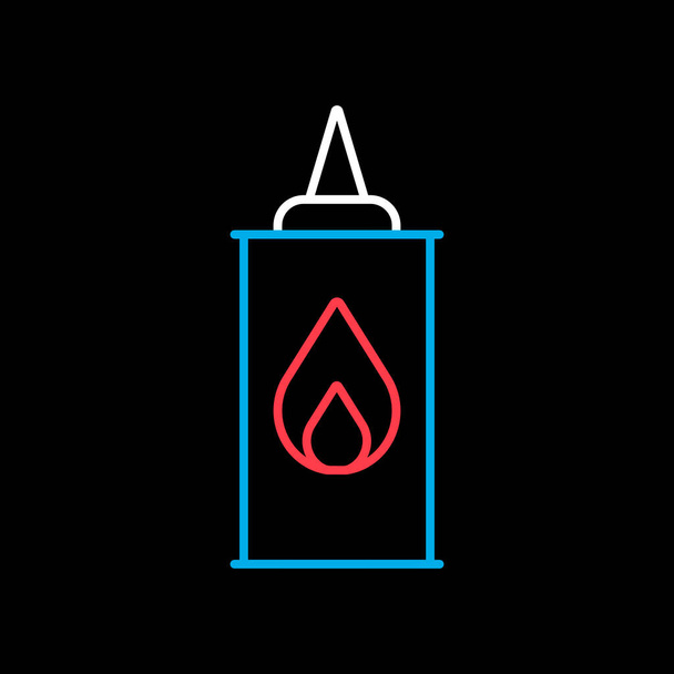 Coaling fluid vector isolated on black background icon. Barbecue and bbq grill sign. Graph symbol for cooking web site and apps design, logo, app, UI - Vector, imagen