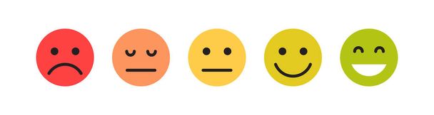 Customer feedback facial expressions and simple expressions different cartoon smile flat vector illustration. - Διάνυσμα, εικόνα