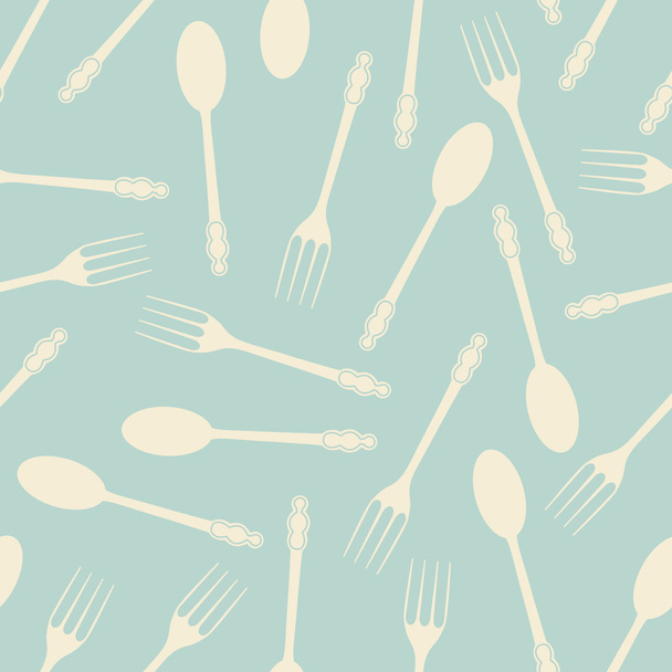 Spoon and fork seamless pattern - Vector, Image