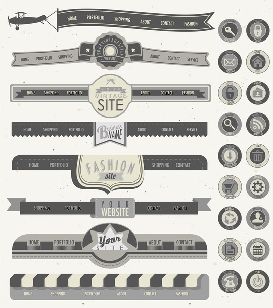 Website headers and navigation elements. - Vettoriali, immagini