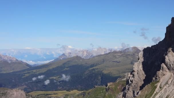 Panorama of Dolomites Mountains in Northern Itay in summer - Materiał filmowy, wideo