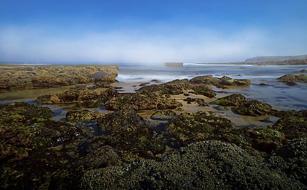 Θαλάσσιο τοπίο με βραχώδη παραλία στην ακτή του Ατλαντικού - Φωτογραφία, εικόνα