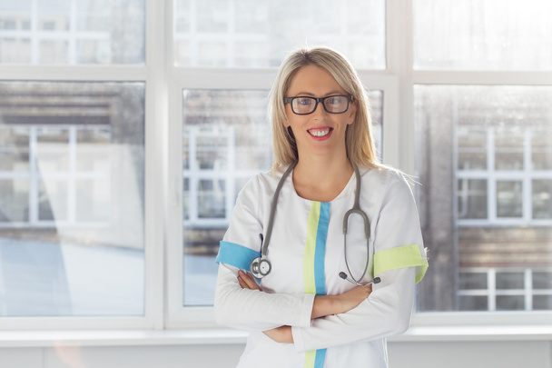 Portrait of confident young female doctor - Photo, Image