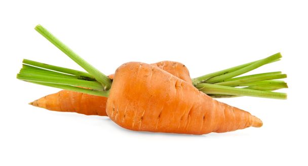Zanahorias sobre blanco
 - Foto, imagen