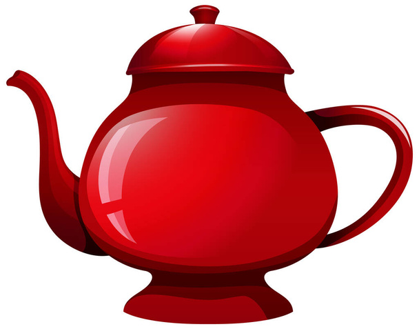 A red kettle isolated illustration - Vector, Imagen
