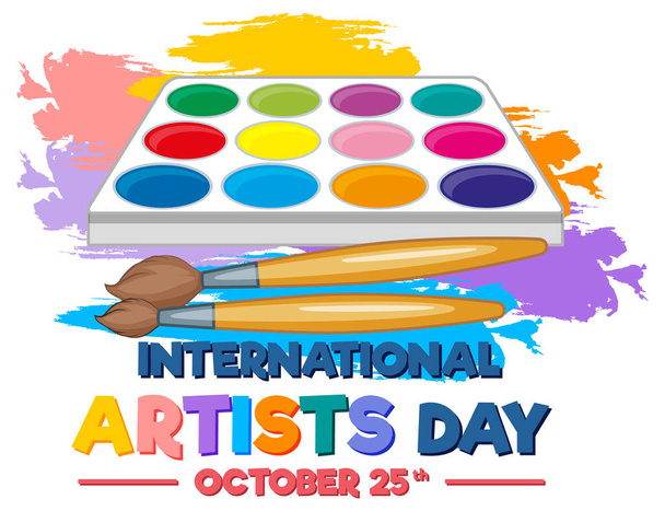 International Artists Day Poster Design illustration - Vector, imagen