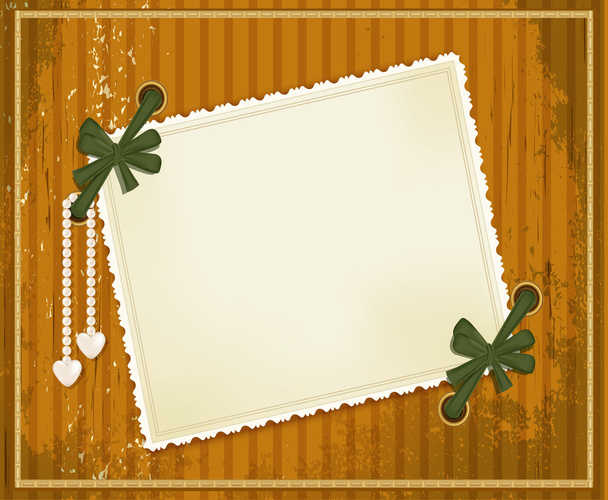Vector grunge background with a congratulatory card, bows and pe - Вектор, зображення