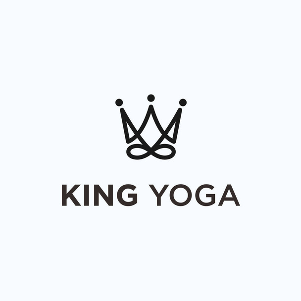 king yoga logo design vector illustration - Vector, Imagen