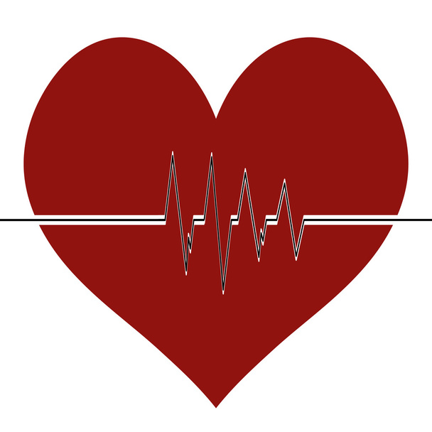 hayat çizgi ile kalp - Vektör, Görsel
