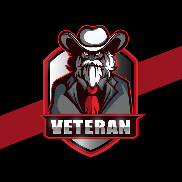 Old man sheriff mascot logo design for esport - Vector, Imagen