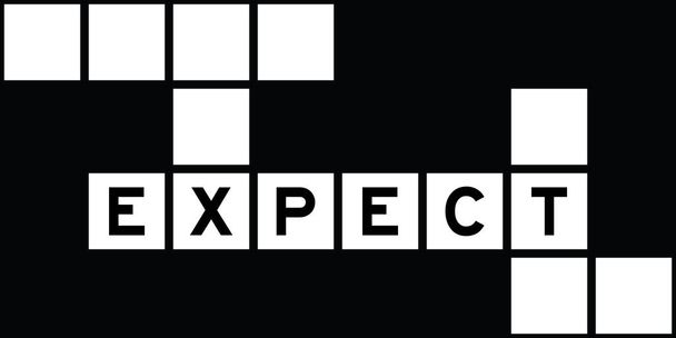 Alphabet letter in word expect on crossword puzzle background - Vector, Image