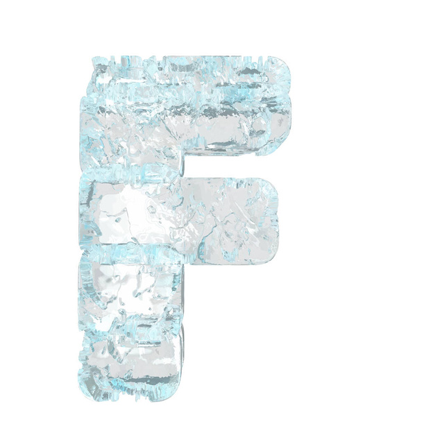 Symbols made of ice. 3d letter f - Wektor, obraz