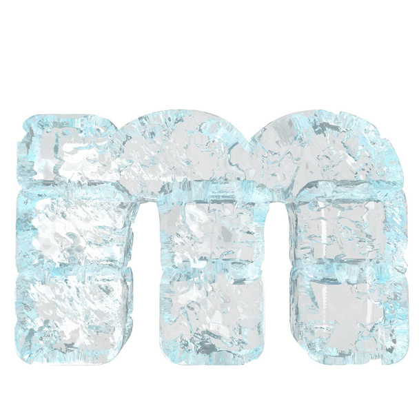 Symbols made of ice. 3d letter m - Vektor, Bild