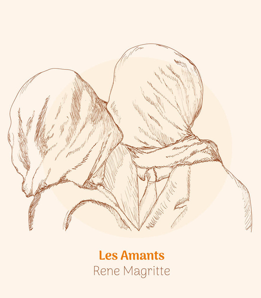 Less amants Rene magritte illustrated design vector - ベクター画像