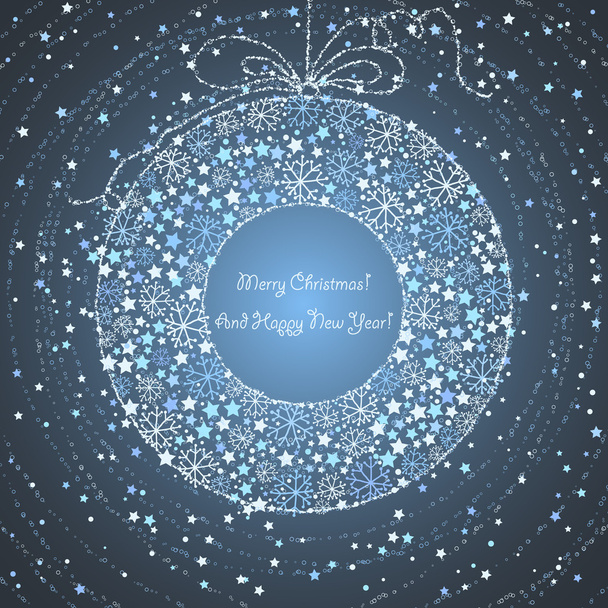 Christmas card with stars - Vector, Image