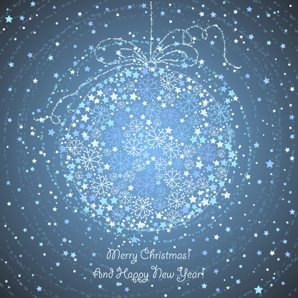 Christmas card with stars - Vector, Image