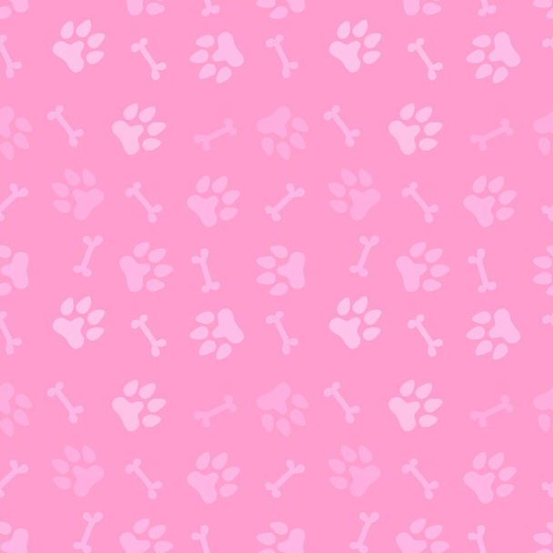 Cartoon doodle animals seamless dogs footprints and bones pattern for clothes print and kids accessories and notebooks and fabrics and wrapping shop paper. High quality illustration - Photo, image