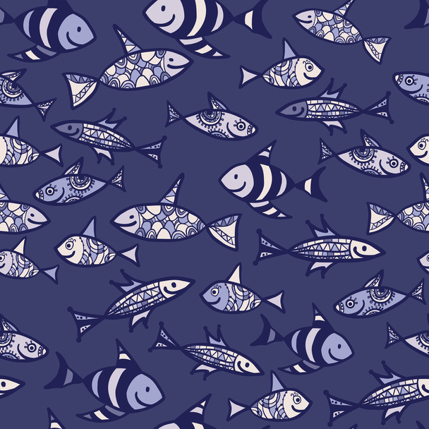 Seamless fishes - Vector, Imagen