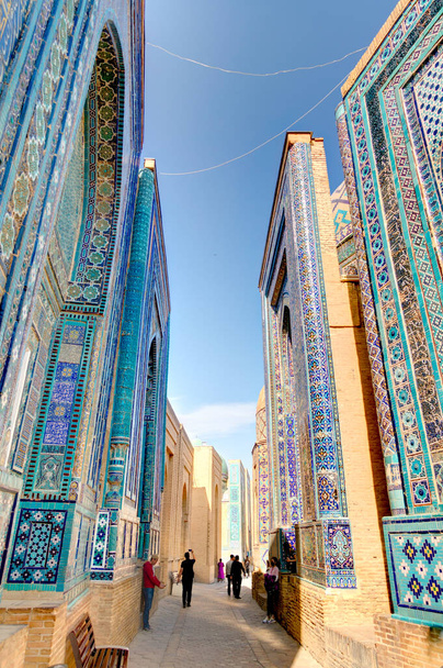 Samarkand, Uzbekistan - October 2019 : Shah-i-Zinda in sunny weather - Fotoğraf, Görsel