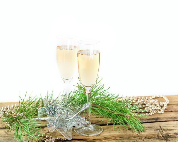 Christmas champagne goblets - Фото, изображение