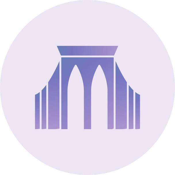 Иконка Бруклинского моста в модном стиле - Вектор,изображение