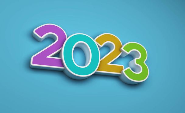 New Year 2023 Creative Design Concept - 3D Rendered Image - Zdjęcie, obraz